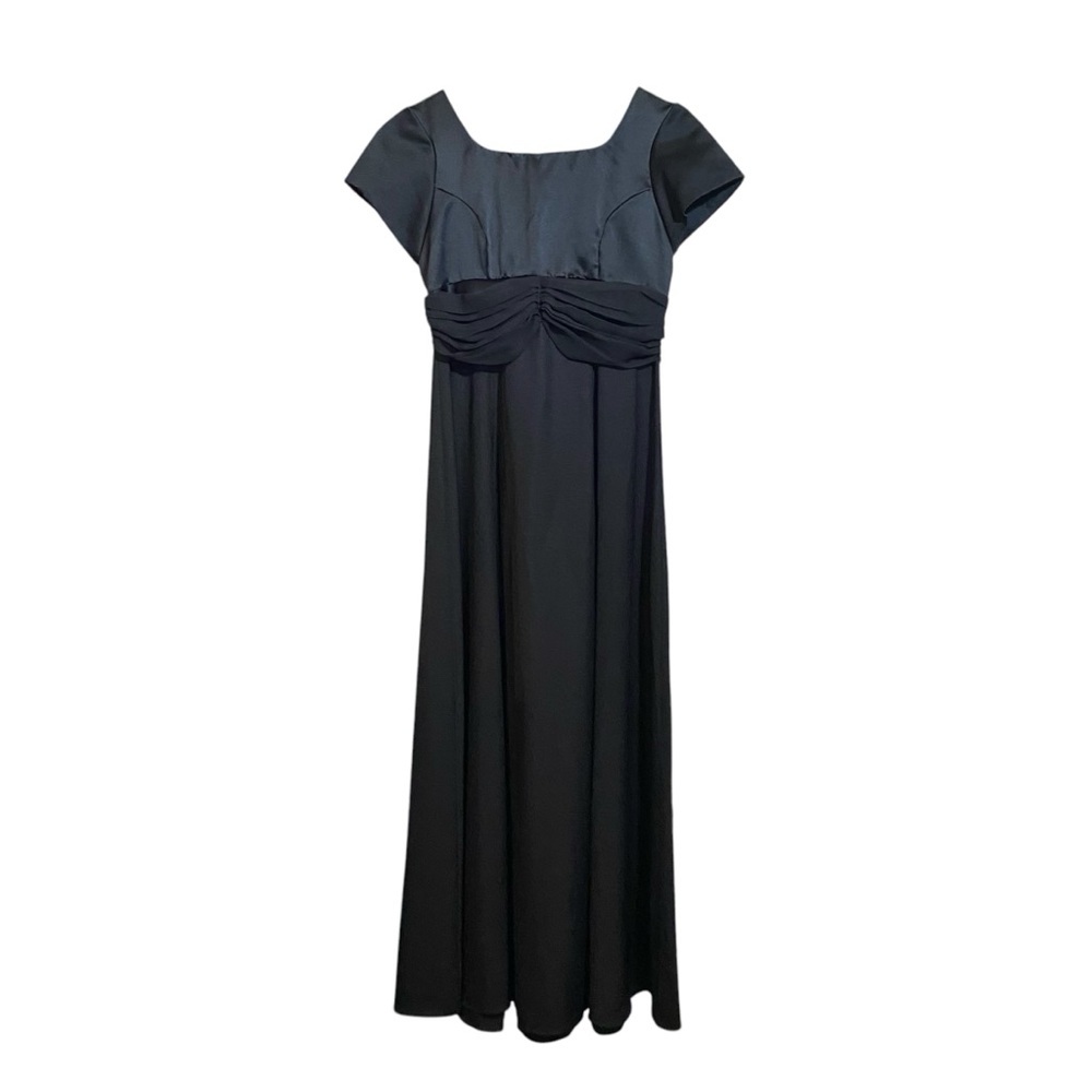 Y2K Von Bramlett Women's Maxi Scoop Neck Back Zip-Up Black Size 6 Made in USA